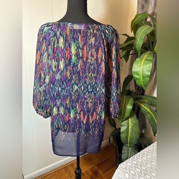 Liz Claiborne Women’s Multicolor Sheer Blouse Size Medium - Picture 5 of 10